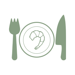 Spork & Knife Shrimp Dish